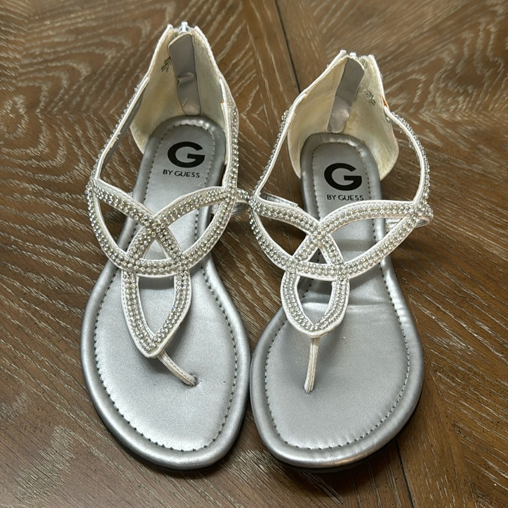 G by Guess White Gladiator Sandals, 8M